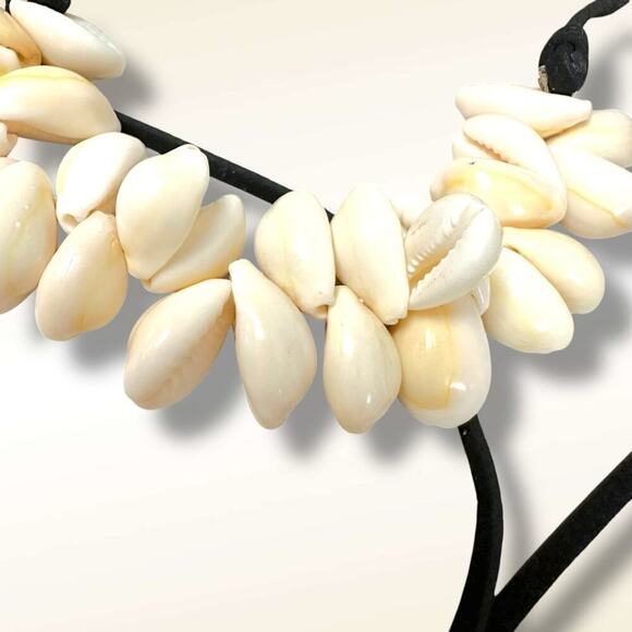 Free People Katie Leather Shell Choker NWT Layered Necklace Beach Bohemian Surf - Picture 6 of 16